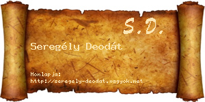 Seregély Deodát névjegykártya